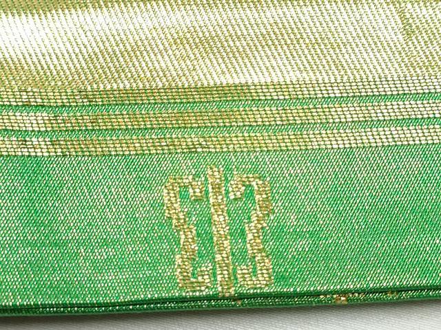 平和屋着物●西陣　川島織物　丸帯　破れ色紙文　金糸　正絹　逸品　CABD0657hy