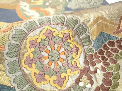 平和屋着物●六通柄袋帯　雲龍　金糸　正絹　逸品　CABD0659hy