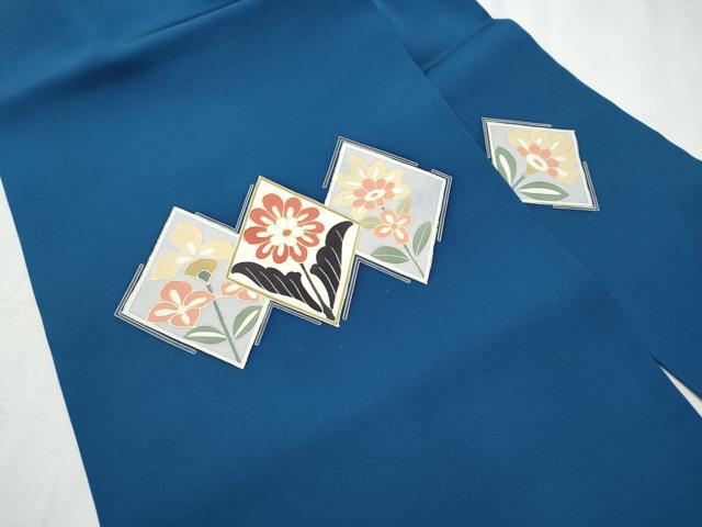 平和屋着物●塩瀬　九寸名古屋帯　菱花文　金彩　正絹　逸品　CABD0668hy