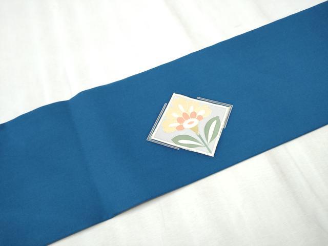平和屋着物●塩瀬　九寸名古屋帯　菱花文　金彩　正絹　逸品　CABD0668hy