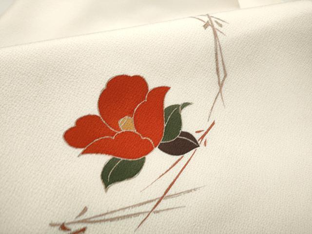 平和屋着物●九寸名古屋帯　椿　金彩　鬼しぼ縮緬　正絹　逸品　CABD0672hy