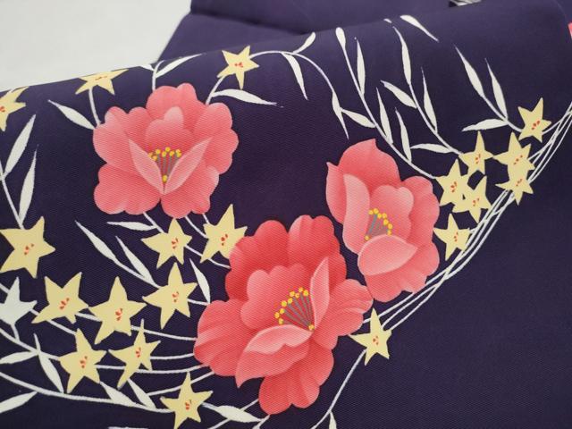 平和屋着物●塩瀬　九寸名古屋帯　草花文　正絹　逸品　CABD0676hy