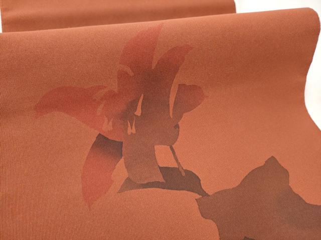 平和屋着物●爪掻き本綴れ 八寸名古屋帯 作家物 ろうけつ染 陶器花文 正絹 逸品 CABD0690hy