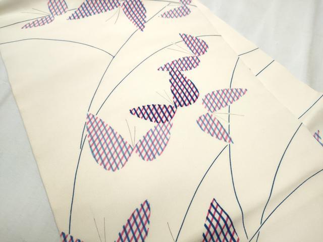 平和屋着物●九寸名古屋帯　舞蝶文　正絹　逸品　CABD0691hy