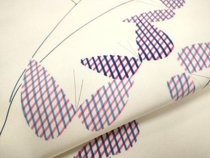 平和屋着物●九寸名古屋帯　舞蝶文　正絹　逸品　CABD0691hy
