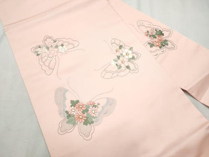 平和屋着物●中国三大刺繍　相良刺繍　総刺繍　塩瀬　九寸名古屋帯　花蝶文　正絹　逸品　CABD0696hy