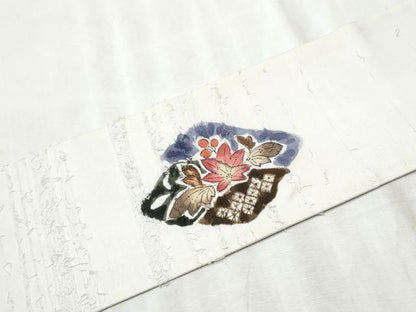 平和屋着物●九寸名古屋帯　髭紬　辻が花　正絹　逸品　CABD0700hy