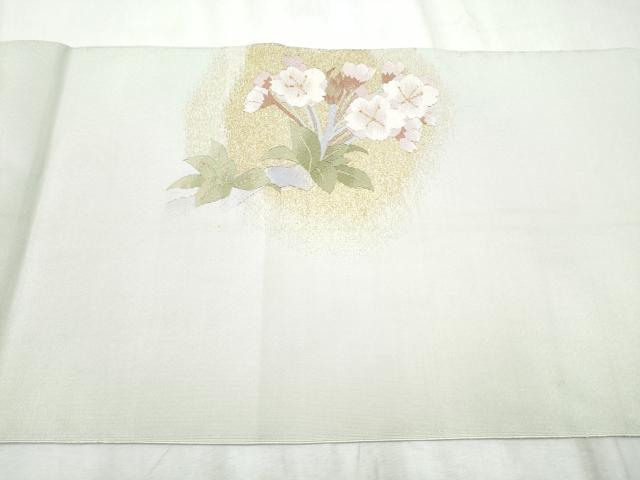 平和屋着物●爪掻き本綴れ　八寸名古屋帯　枝桜文　金糸　正絹　逸品　CABD0704hy