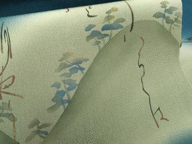 平和屋着物●九寸名古屋帯 作家物 いろは歌 遠山文 金彩 鬼しぼ縮緬 正絹 逸品 CABD0711hy
