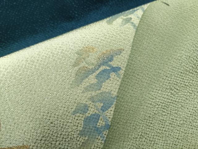 平和屋着物●九寸名古屋帯 作家物 いろは歌 遠山文 金彩 鬼しぼ縮緬 正絹 逸品 CABD0711hy