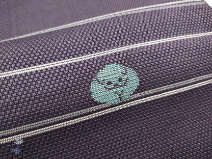 平和屋着物●八寸名古屋帯　犬　正絹　逸品　CABD0727hy
