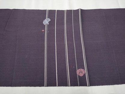 平和屋着物●八寸名古屋帯　犬　正絹　逸品　CABD0727hy
