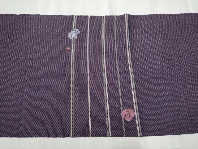 平和屋着物●八寸名古屋帯　犬　正絹　逸品　CABD0727hy