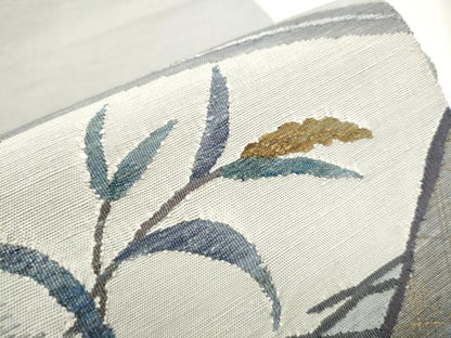 平和屋着物●八寸名古屋帯　すくい織　枝葉文　やまと誂製　正絹　逸品　CABD0728hy