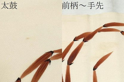 平和屋着物●塩瀬　九寸名古屋帯　トクサ丸文　正絹　逸品　CABD0730hy