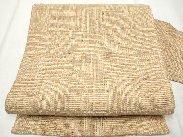 平和屋着物●八寸名古屋帯　市松霞文　正絹　逸品　CABD0737hy