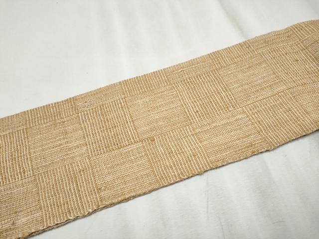 平和屋着物●八寸名古屋帯　市松霞文　正絹　逸品　CABD0737hy