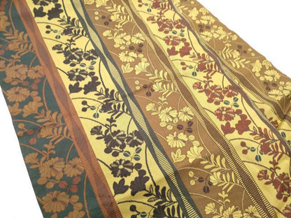 平和屋着物●全通柄　九寸名古屋帯　菊間道　正絹　逸品　CABD0741hy