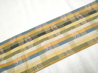 平和屋着物●九寸名古屋帯　横段動物文　正絹　逸品　CABD0744hy