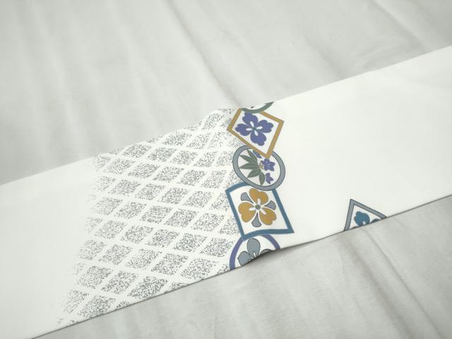 平和屋着物●九寸名古屋帯　扇面草花丸文　CABD0745hy