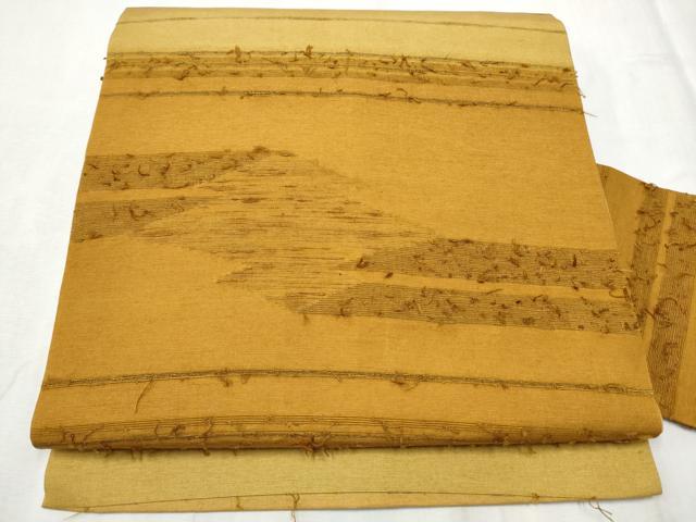 平和屋着物●九寸名古屋帯　髭紬　霞文　正絹　逸品　CABD0748hy