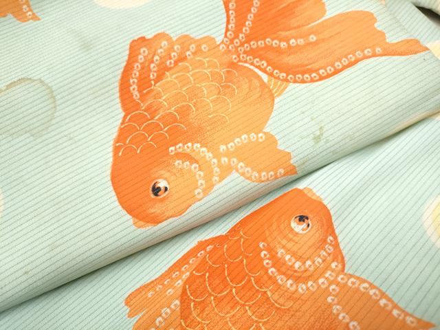 平和屋着物●アンティーク　大正ロマン　九寸名古屋帯　金魚　正絹　逸品　CABD0750hy