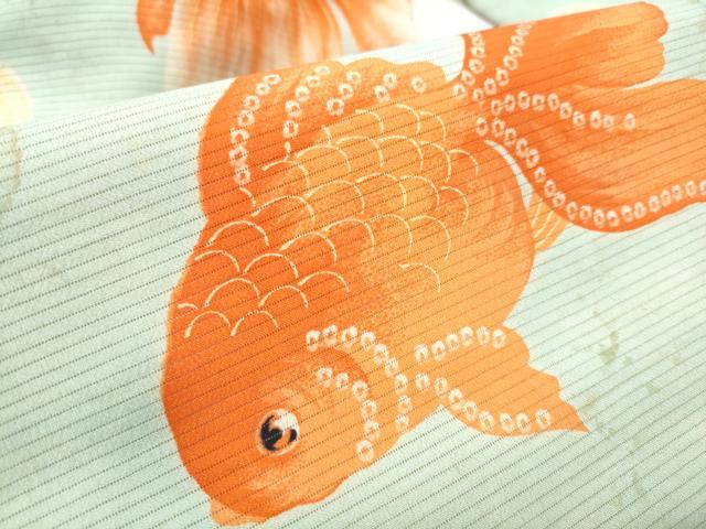 平和屋着物●アンティーク　大正ロマン　九寸名古屋帯　金魚　正絹　逸品　CABD0750hy