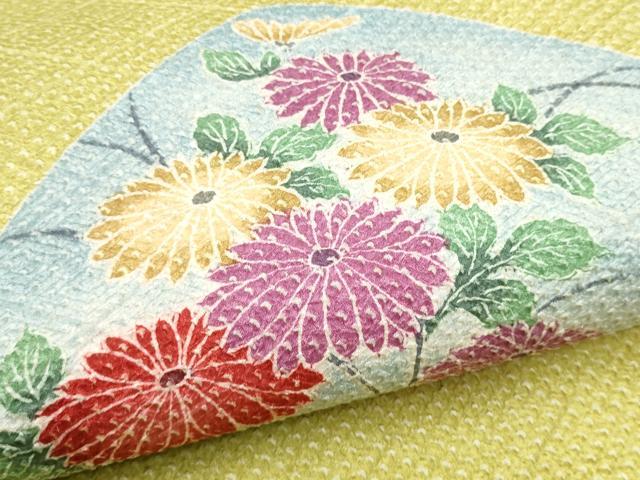 平和屋着物●名門　藤娘きぬたや・総絞り　九寸名古屋帯　菊　正絹　逸品　CABD0755hy