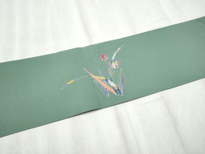 平和屋着物●名門・上野家　上野街子　清染居　塩瀬　九寸名古屋帯　草花文　正絹　逸品　CABD0758hy