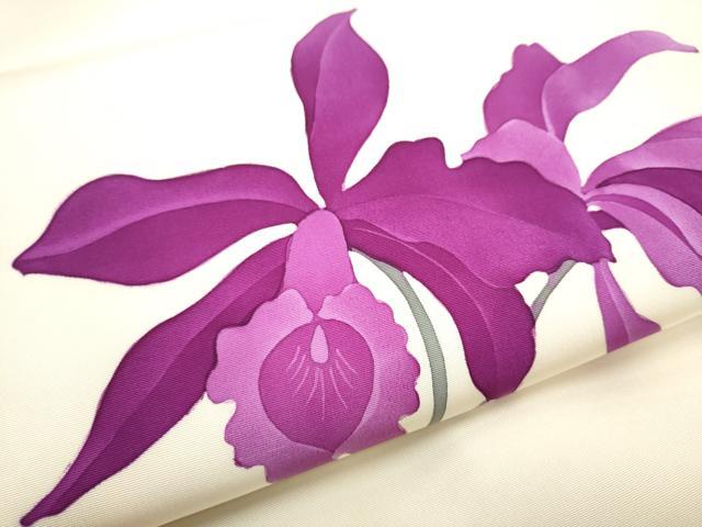 平和屋着物●塩瀬　九寸名古屋帯　ろうけつ染　枝花文　正絹　逸品　CABD0766hy