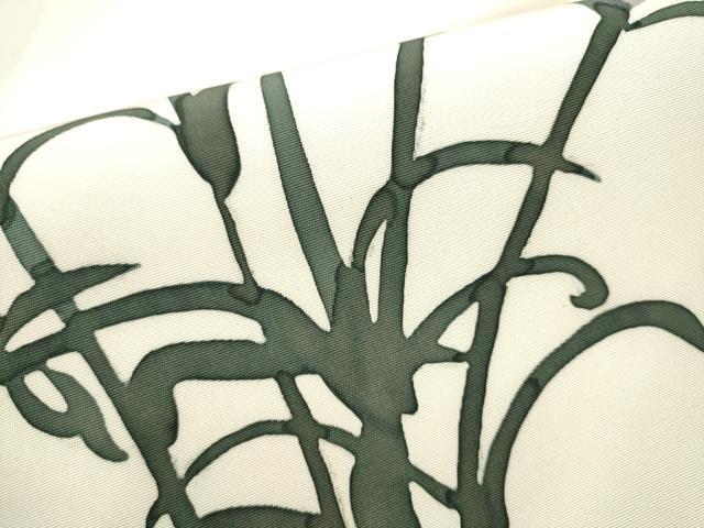 平和屋着物●日展染色作家　高久空木　ろうけつ染　塩瀬　九寸名古屋帯　草花文　正絹　逸品　CABD0771hy
