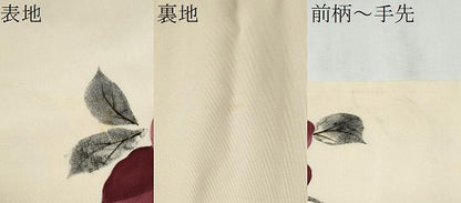 平和屋着物●九寸名古屋帯　ろうけつ染　枝椿　金彩　正絹　逸品　CABD0777hy