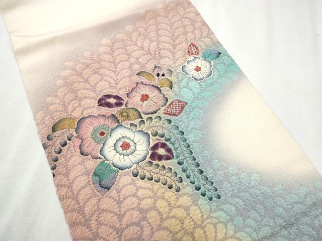 平和屋着物●九寸開き名古屋帯　作家物　絞り　辻が花　鬼しぼ縮緬　正絹　逸品　CABD0780hy