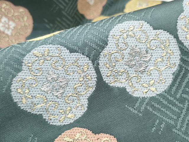 平和屋着物●九寸名古屋帯　唐織　花唐草文　金銀糸　正絹　逸品　CABD0784hy