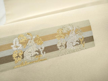 平和屋着物●九寸名古屋帯　花兎　金銀糸　正絹　逸品　CABD0794hy