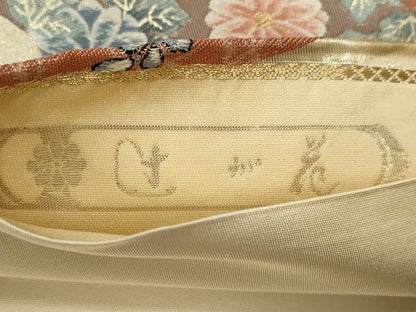 平和屋着物◎六通柄袋帯　唐織　辻が花　九百錦　金糸　正絹　逸品　CABD0869ze