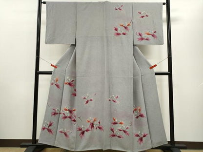 平和屋着物■訪問着 枝花文 たたき染め 金彩 正絹 逸品 CABD0883ze