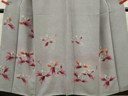 平和屋着物■訪問着 枝花文 たたき染め 金彩 正絹 逸品 CABD0883ze