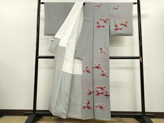 平和屋着物■訪問着 枝花文 たたき染め 金彩 正絹 逸品 CABD0883ze