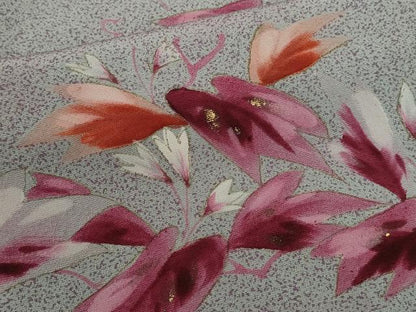 平和屋着物■訪問着 枝花文 たたき染め 金彩 正絹 逸品 CABD0883ze