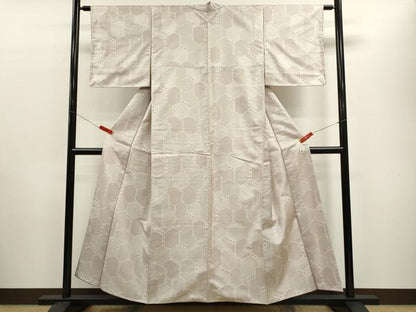 平和屋着物■上質な紬　亀甲重ね　正絹　逸品　CABD0891ze