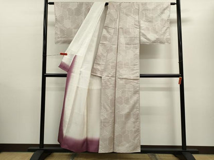平和屋着物■上質な紬　亀甲重ね　正絹　逸品　CABD0891ze