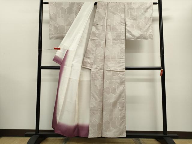 平和屋着物■上質な紬　亀甲重ね　正絹　逸品　CABD0891ze