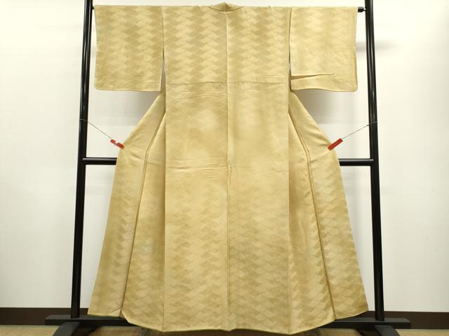 平和屋着物■上質な小紋 菱菊地紋 暈し染め 正絹 逸品 CABD0893ze