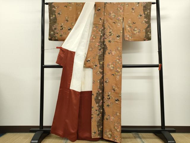 平和屋着物●訪問着　枝花文　金彩　正絹　逸品　CABD0083ut 平和屋着物□訪問着 絞り 枝花文 金彩 正絹 逸品 CABD9923ze