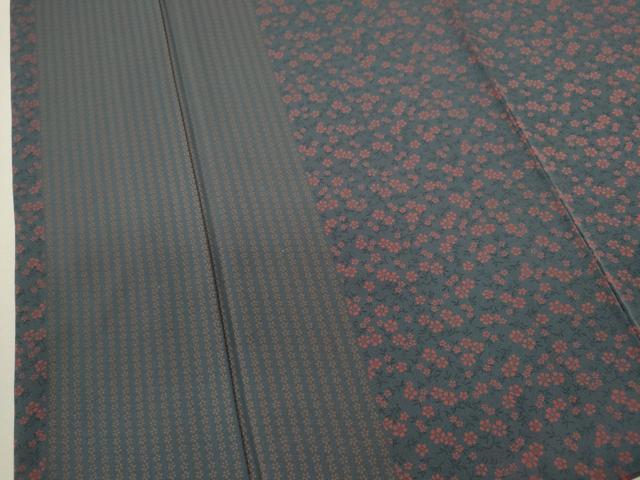 平和屋着物■上質な小紋 草花間道 正絹 逸品 CABD0895ze