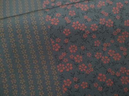 平和屋着物■上質な小紋 草花間道 正絹 逸品 CABD0895ze