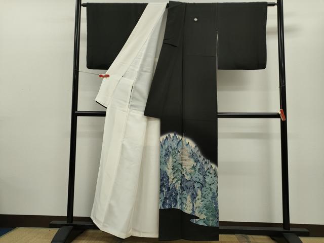 平和屋着物■豪華黒留袖　法隆寺　暈し染め　正絹　逸品　CABD0934ze