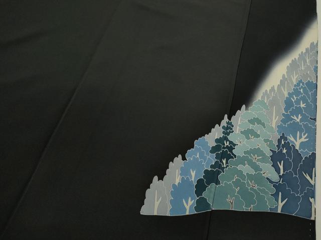 平和屋着物■豪華黒留袖　法隆寺　暈し染め　正絹　逸品　CABD0934ze