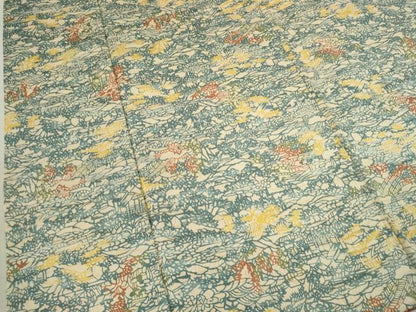 平和屋着物■上質な小紋 型染め 風景文 正絹 逸品 CABD0952ze